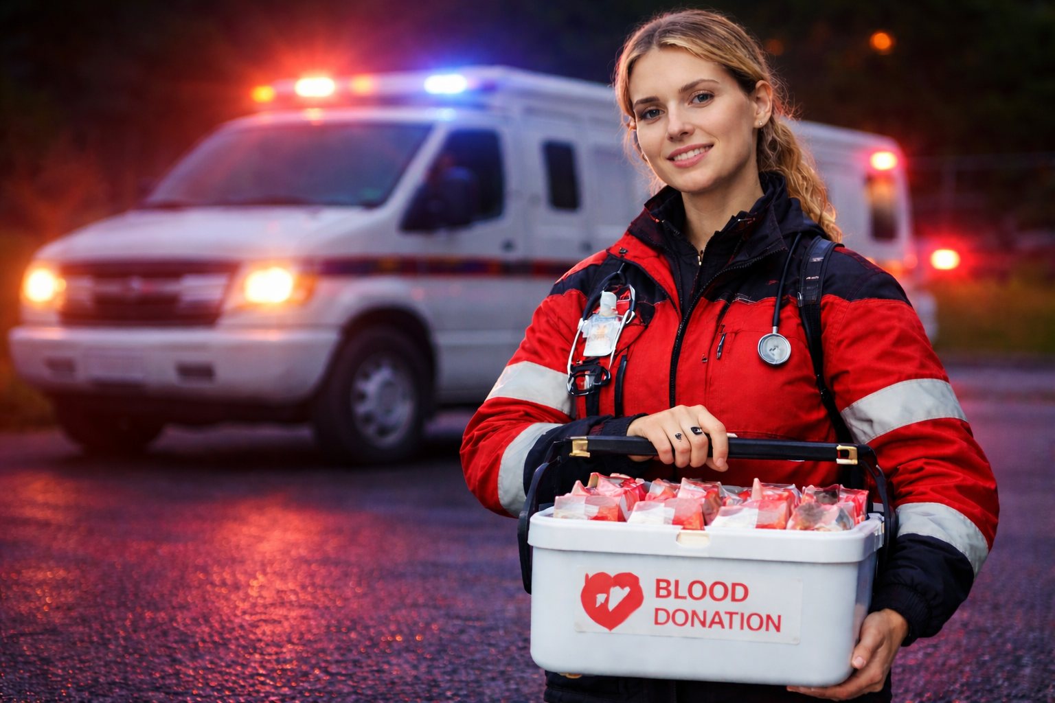 Professional medical staff using digital blood management tablet